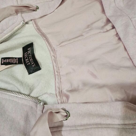 Victoria's Secret Baby Pink Full Zip Hoodie Sweater Small Medium - Picture 8 of 8